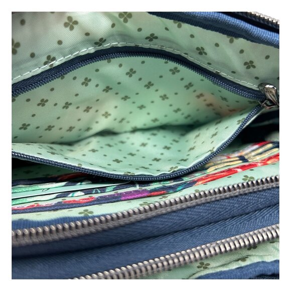 Lug Coupe XL Convertible Crossbody Bag Floral Print Navy & Multicolor Polyester - Picture 10 of 16